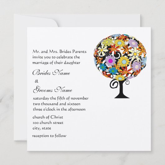 Magische Forest Circle of Love Wedding Invitations Kaart (Voorkant)