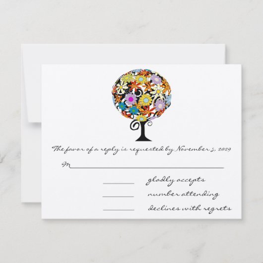 Magische Forest Circle of Love Wedding Invitations RSVP Kaartje (Voorkant)