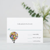 Magische Forest Circle of Love Wedding Invitations RSVP Kaartje (Staand voorkant)