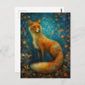Magische Forest Fox Briefkaart (Voorkant / Achterkant)