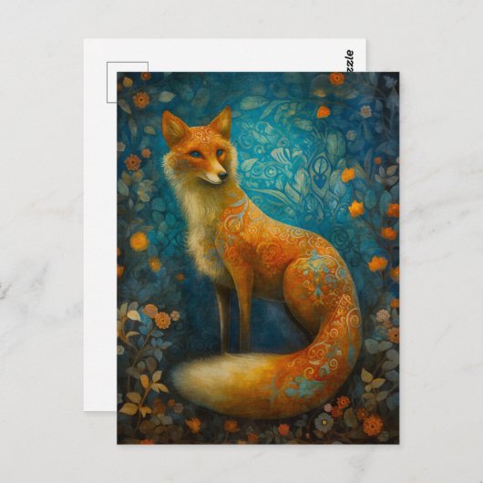 Magische Forest Fox Briefkaart (Voorkant / Achterkant)