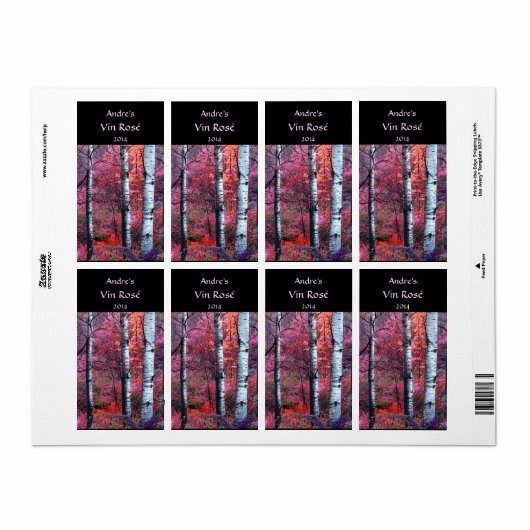 Magische Forest Wijn Label (Full Sheet)