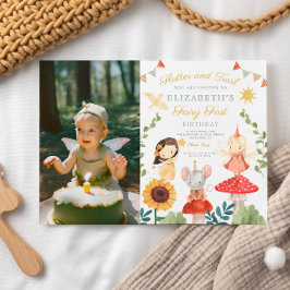 Magische foto betoverde fee eerste verjaardag kaart