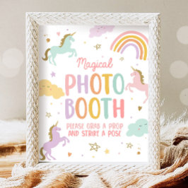 Magische Fotocabine Eenhoorn Meisje Verjaardagsfee Poster
