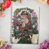 Magische Fox Mad Hatter Alice in Wonderland Art Notitieboek