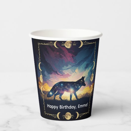 Magische Fox papieren bekers (Achterkant)
