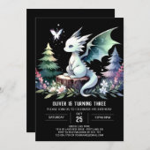 Magische Fun Dragon Verjaardag Kaart (Voorkant / Achterkant)