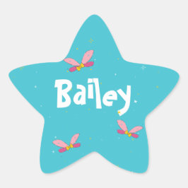 Magische Fun Fairy Wings en Sparkles Blue Ster Sticker