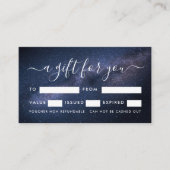 Magische galaxy Gift Certificate Cards Visitekaartje (Voorkant)