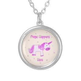 Magische gebeurt hier in Unicorn-Ketting Zilver Vergulden Ketting