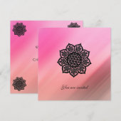MAGISCHE GEBEURTENIS ZWARTE KELTISCHE BLOEM Roze Z Kaart (Voorkant / Achterkant)
