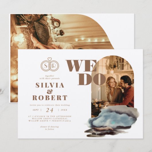 Magische gebogen 2 Foto's Kunstlandschap Weddensch Kaart (Voorkant / Achterkant)