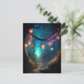 Magische gekantelde Fantasy Fairy Lichten Briefkaart (Staand voorkant)