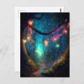 Magische gekantelde Fantasy Fairy Lichten Briefkaart (Voorkant / Achterkant)