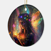 Magische gekantelde Fantasy Fairy Lichten Keramisch Ornament (Links)