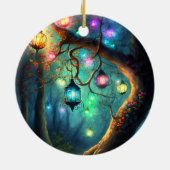 Magische gekantelde Fantasy Fairy Lichten Keramisch Ornament (Achterkant)