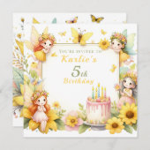 Magische gele Sprookjestuin - Verjaardag Kaart (Voorkant / Achterkant)
