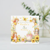 Magische gele Sprookjestuin - Verjaardag Kaart (Staand voorkant)
