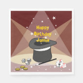 Magische Gelukkige Verjaardagsnaam Rood Servet (Voorkant)