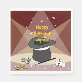 Magische Gelukkige Verjaardagsnaam Rood Servet