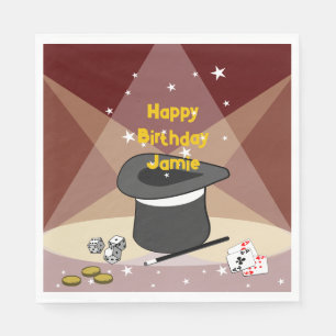 Magische Gelukkige Verjaardagsnaam Rood Servet