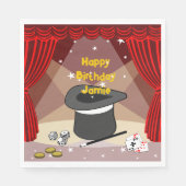 Magische Gelukkige Verjaardagsnaam Rood Servet (Voorkant)