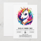 Magische gelukzaligheid eenhoorn verjaardag kaart (Voorkant / Achterkant)