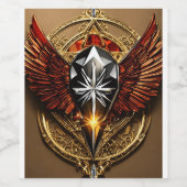 Magische gemelaniseerde Manga Kawali Dragon Eenhoo Wijn Etiket (Enkel label)