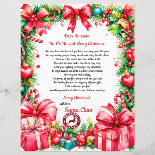 Magische gepersonaliseerde brief van de Kerstman (Voorkant)