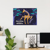Magische Giraffe Folk Art Poster (Thuiskantoor)