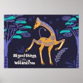 Magische Giraffe Folk Art Poster (Voorkant)