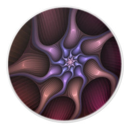 Magische glanzende abstracte gestreepte kleurrijke keramische knop
