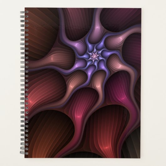 Magische glanzende abstracte gestreepte kleurrijke planner (Voorkant)