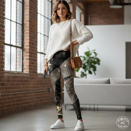 Magische glanzende gouden sterren & Bokeh-lichten Leggings