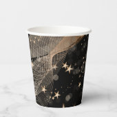 Magische glanzende gouden sterren en keh lampjes papieren bekers (Achterkant)