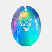 Magische Glass Orb in pauw-schaduwen optionele tek Metalen Ornament (Voorkant links)