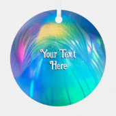 Magische Glass Orb in pauw-schaduwen optionele tek Metalen Ornament (Voorkant)