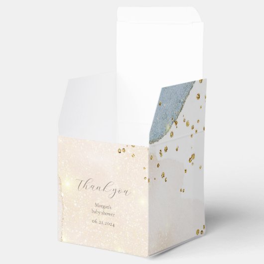 Magische Glitter Abstract Baby shower Monogram Bedankdoosjes (Geopend)