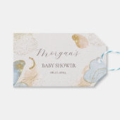 Magische Glitter Abstract Baby shower Monogram Cadeaulabel (Voorkant (Horizontaal))