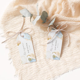 Magische Glitter Abstract Baby shower Monogram Cadeaulabel