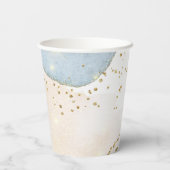 Magische Glitter Abstract Baby shower Monogram Papieren Bekers (Achterkant)