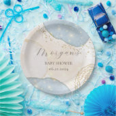 Magische Glitter Abstract Baby shower Monogram Papieren Bordje (Feest)