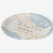 Magische Glitter Abstract Baby shower Monogram Papieren Bordje (Gekanteld)