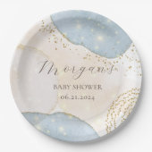 Magische Glitter Abstract Baby shower Monogram Papieren Bordje (Voorkant)