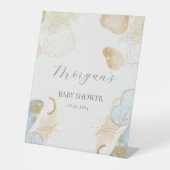 Magische Glitter Abstract Baby shower Monogram Reclamebord Met Voetstuk (Voorkant)