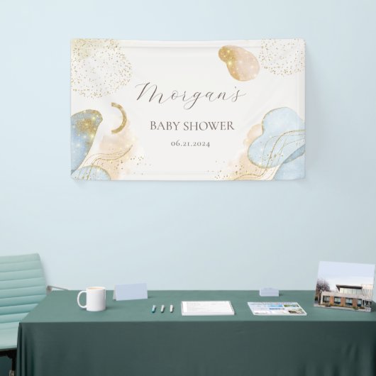 Magische Glitter Abstract Baby shower Monogram Spandoek (Beurs)