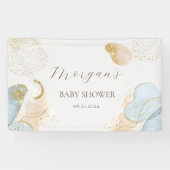 Magische Glitter Abstract Baby shower Monogram Spandoek (Horizontaal)