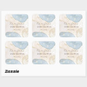 Magische Glitter Abstracte Baby Shower Monogram Vierkante Sticker (Vel)