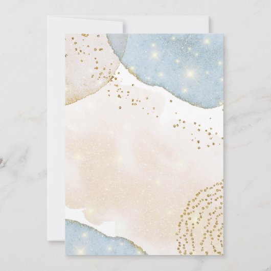 Magische Glitter Baby shower dank u kaart (Achterkant)