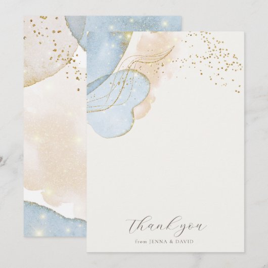 Magische Glitter Baby shower dank u kaart (Voorkant / Achterkant)